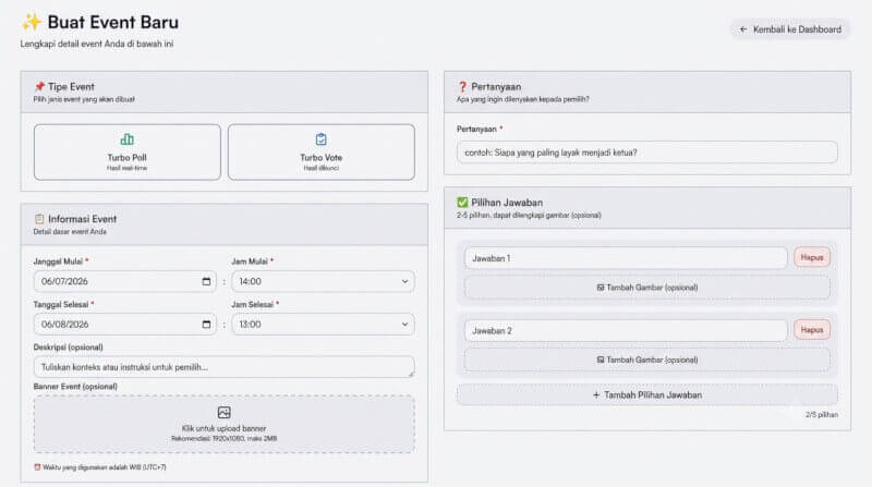 Screenshot polling visual untuk kreator — pilih thumbnail atau konsep konten dengan gambar